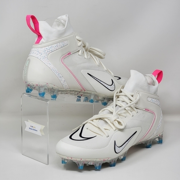 Nike Alpha Huarache 8 Elite LAX Lacrosse CW4440-116 White Pink Men Sz Multi New - Picture 5 of 10